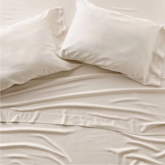 Casaluna Queen 400 Thread Count Rayon from Bamboo Sheet Set Natural